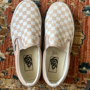 Checkered vans slip on shoes